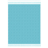 Blue Woven Cotton Solid Color Throw Blanket