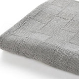 Gray Woven Cotton Solid Color Throw Blanket