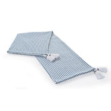 Gray and White Woven Cotton Striped Throw Blanket