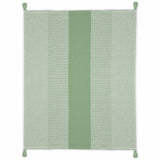 Green Woven Cotton Striped Throw Blanket