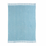 Blue and White Woven Cotton Striped Throw Blanket