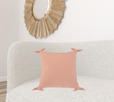 20" X 20" Blush Pink 100% Cotton Zippered Pillow