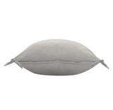 20" X 20" Light Gray 100% Cotton Zippered Pillow