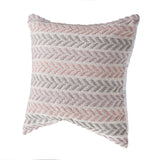 18" X 18" Purple Pink Gray And White 100% Cotton Chevron Zippered Pillow