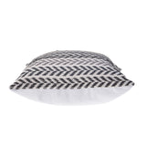 18" X 18" Gray Black And White 100% Cotton Chevron Zippered Pillow