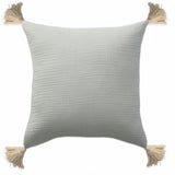 20" X 20" Gray And Beige 100% Cotton Zippered Pillow