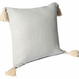 20" X 20" Gray And Beige 100% Cotton Zippered Pillow