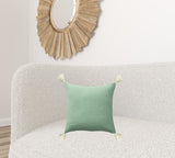 20" X 20" Yellow And Gray 100% Cotton Zippered Pillow