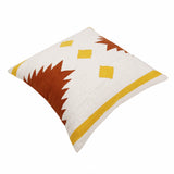 20" X 20" Green And Ivory 100% Cotton Zippered Pillow