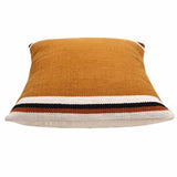 20" X 20" Orange White And Black 100% Cotton Geometric Zippered Pillow