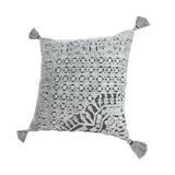 20" X 20" Silver Gray And Dark Gray Viscose Geometric Zippered Pillow