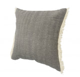 20" X 20" Gray And Ivory 100% Cotton Zippered Pillow