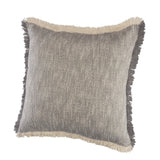 20" X 20" Gray And White 100% Cotton Abstract Zippered Pillow