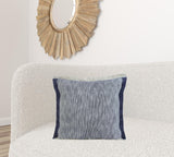 20" X 20" Navy Blue 100% Cotton Zippered Pillow