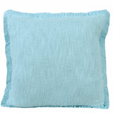20" X 20" Blue And White 100% Cotton Geometric Zippered Pillow