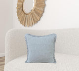 20" X 20" Bright Blue 100% Cotton Zippered Pillow