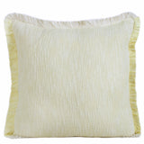 20" X 20" Light Yellow And White 100% Cotton Geometric Zippered Pillow