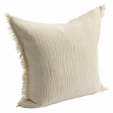 20" X 20" Cream And Beige 100% Cotton Zippered Pillow