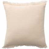 20" X 20" Peach And Cream 100% Cotton Zippered Pillow