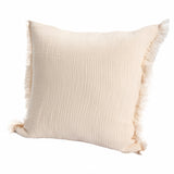 20" X 20" Peach And Cream 100% Cotton Zippered Pillow