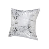 20" X 20" White And Silver 100% Cotton Animal Print Zippered Pillow