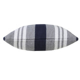 20" X 20" Navy Gray And White 100% Cotton Coastal Zippered Pillow