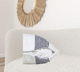 20" X 20" Black And White 100% Cotton Geometric Zippered Pillow