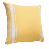 20" X 20" Yellow And White 100% Cotton Geometric Zippered Pillow