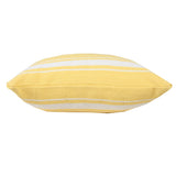 20" X 20" Yellow And White 100% Cotton Geometric Zippered Pillow