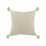 20" X 20" Orange And Off-White 100% Cotton Zippered Pillow