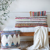 18" X 18" Pink and Ivory Striped Cotton Blend Zippered Pillow