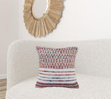 20" X 20" Red Green Blue Yellow And Orange Polyester Geometric Zippered Pillow