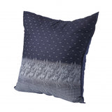 20" X 20" Navy And White 100% Cotton Geometric Zippered Pillow