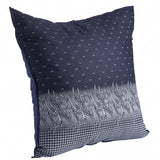 20" X 20" Navy And White 100% Cotton Geometric Zippered Pillow