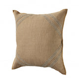 20" X 20" Brown And Tan 100% Cotton Diamond Zippered Pillow