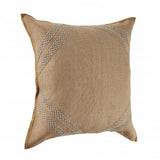 20" X 20" Brown And Tan 100% Cotton Diamond Zippered Pillow