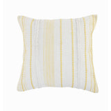 20" X 20" Yellow and White Striped Cotton Zippered Pillow