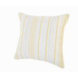 20" X 20" Yellow and White Striped Cotton Zippered Pillow