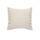 20" X 20" Cream Tan And Beige 100% Cotton Striped Zippered Pillow