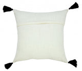 20" X 20" Off-White Black And Cream 100% Cotton Geometric Zippered Pillow