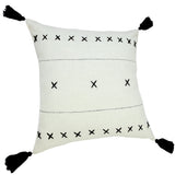 20" X 20" Off-White And Black 100% Cotton Geometric Zippered Pillow