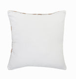 20" X 20" White And Tan 100% Cotton Geometric Zippered Pillow