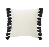 20" X 20" Black And White 100% Cotton Chevron Zippered Pillow