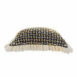 20" X 20" Black Gold And White Polyester And Cotton Blend Geometric Zippered Pillow