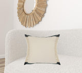20" X 20" Black And White 100% Cotton Geometric Zippered Pillow