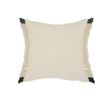 20" X 20" Juniper Green Dark Green White And Linen 100% Cotton Striped Zippered Pillow
