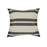 20" X 20" Gray And White 100% Cotton Striped Zippered Pillow