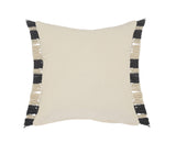 20" X 20" Gray And White 100% Cotton Striped Zippered Pillow