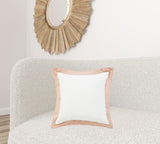 20" X 20" Gray And White 100% Cotton Striped Zippered Pillow