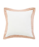 20" X 20" White And Light Pink 100% Cotton Geometric Zippered Pillow